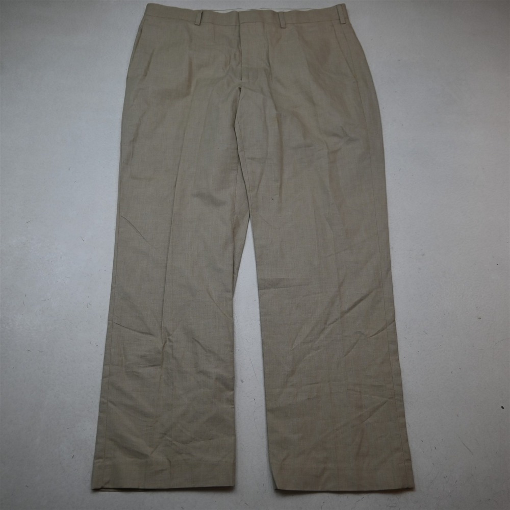 Cubavera 36x30 Khaki Cotton Linen Flat Front Classic Dress Mens Pants
